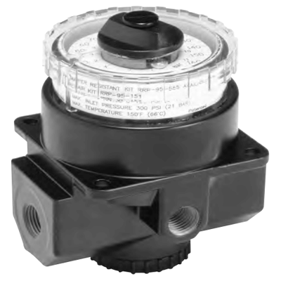 Wilkerson R21 Series Dial-Air Regulator, Port Sizes 1/4, 3/8 1/2, 3/4; Flows to 220 SCFM